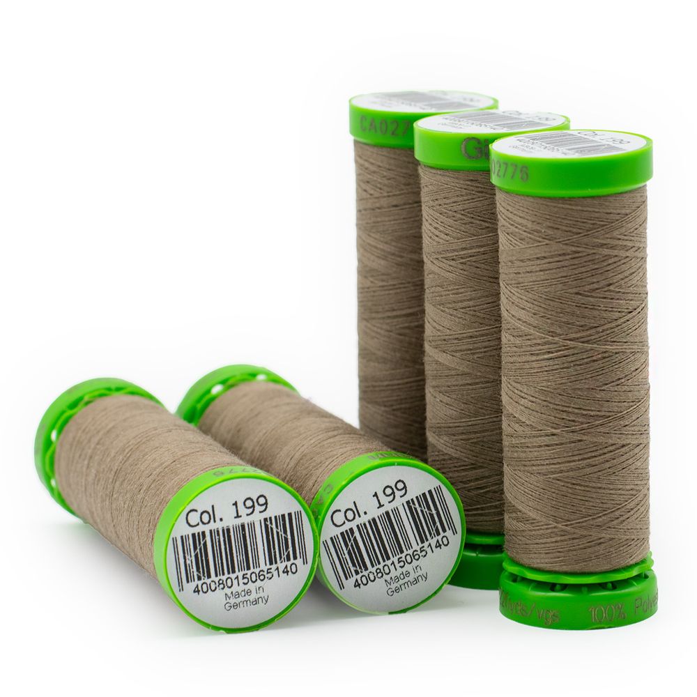 Нитки для тонких тканей Gutermann Extra Fine 150, 200м, 199 мускатный орех, 5 катушек