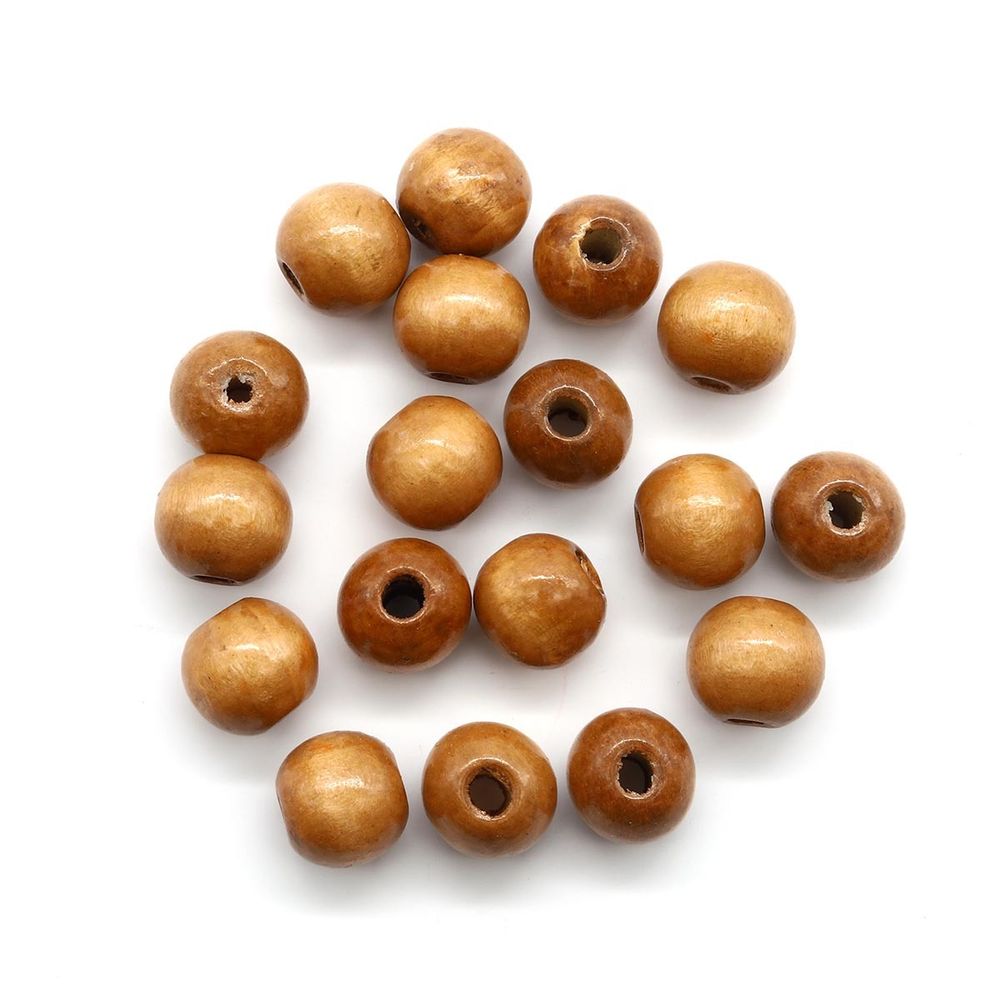 Бусины дерево ⌀16 мм, 50 г, Astra&amp;Craft, коричневый