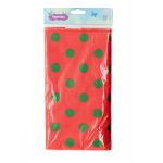 Мех коротковорсовый 1,5мм с принтом горох, 47*47см (±2см), 100% п/э (красный/зеленый) 29491