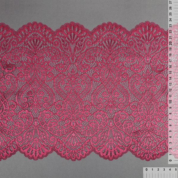 Кружево бельевое эластичное 240 мм / 3 метра, TBY.40992, цв.2925 розовый рубин, Kruzhevo
