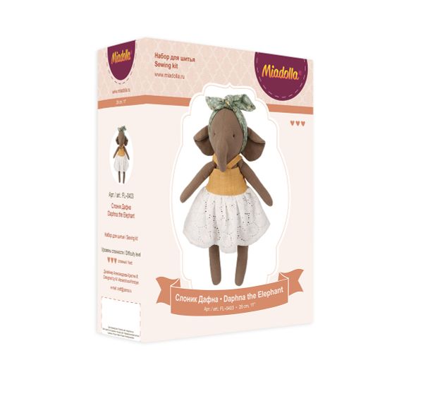 Набор для шитья игрушки Слоник Дафна 28 см, Miadolla FL-0403