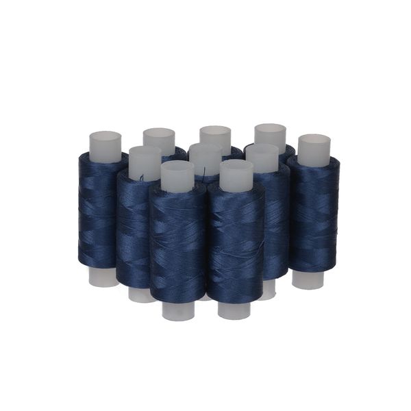 Нитки шелк натуральный 33А/200м. синий 10 катушек