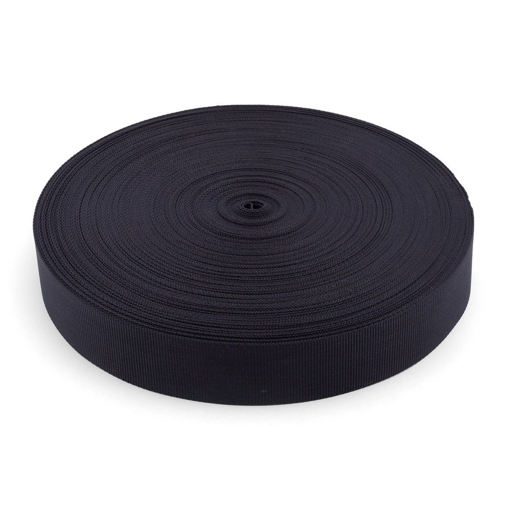 Стропа (ременная лента) 40 мм / 50 метров, толщ. 1.0 мм, [26.3 г/пог.м], 100% п/э, 005 черный