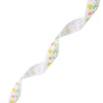 Лента атласная с рисунком 15.0 мм / 22.5±1 метров, Цветы, белый, Globus