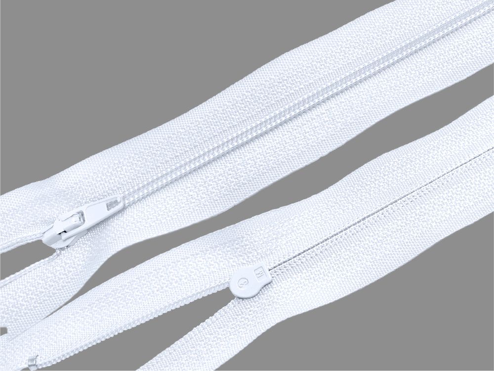 Молния спираль (витая) (цв.SBS) брючная Т3 (3 мм) 1 зам., н/раз., 18 см, автомат, S-501 белый, уп.5000 шт