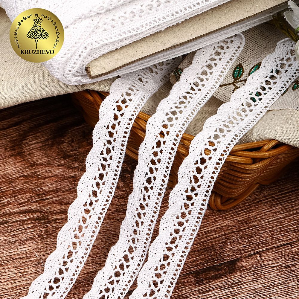 Кружево вязаное (тесьма) 20 мм, 1006 цв.01 белый, уп.182.8м, Kruzhevo