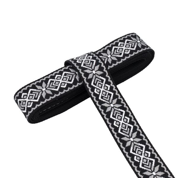 Стропа (ременная лента) 38 мм / 3 метра, [36.33 г/пог.м], с принтом 1-сторонняя, T0750 серый/черный, 3Al359