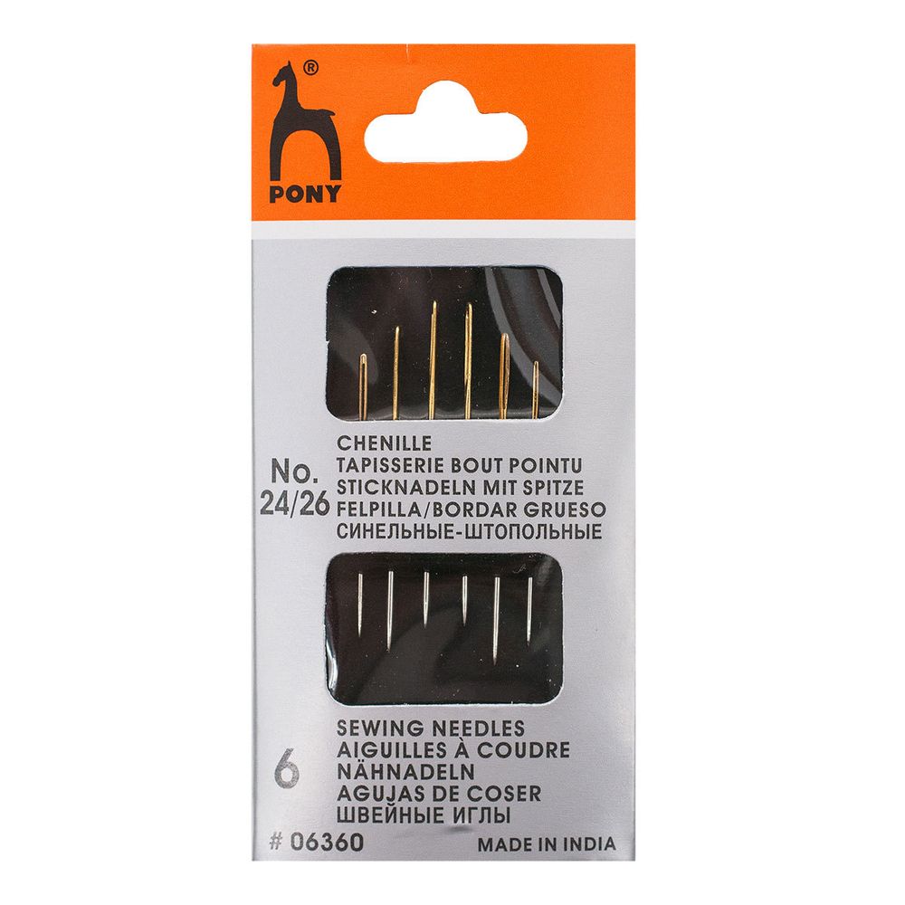 Иглы ручные для штопки №24/26, 6 шт, Pony