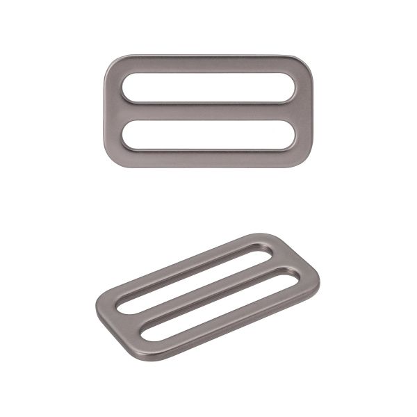 Пряжка регулировочная металл литая плоская 30.0 мм (37х20мм), черный никель (олово), МВ2343, 6 шт