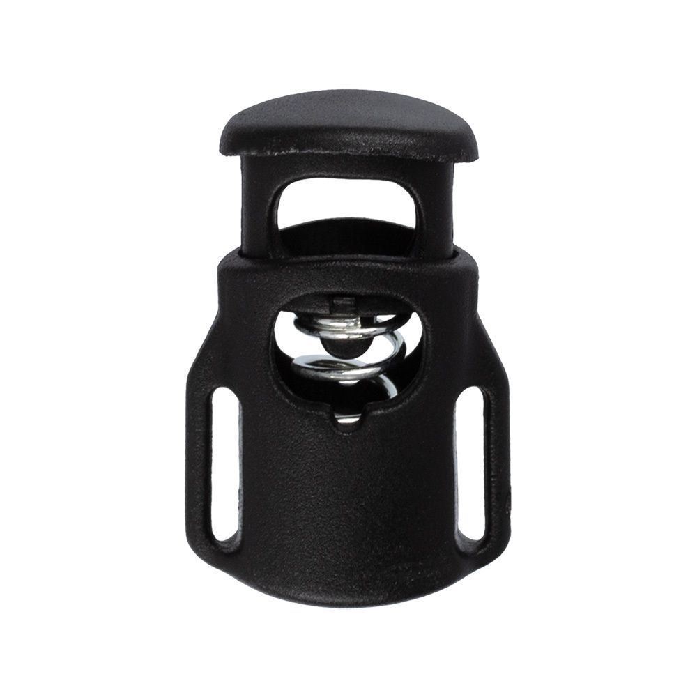 Фиксатор (зажим) для шнура пластик 1 отв., ⌀5.0 мм, 24 шт, №01 черный, Micron A 8852