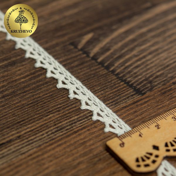 Кружево вязаное (тесьма) 10 мм / 10 метров, цв.28 молочный, Kruzhevo