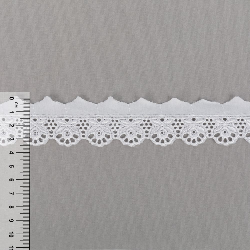 Кружево шитьё 35 мм / 9±0.2 метров, Турция, белый, Gamma GYEM-35-039