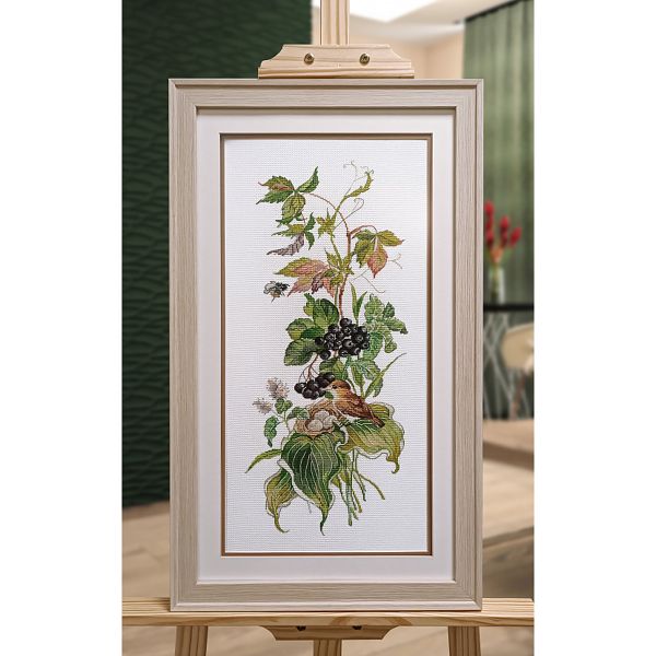 Набор для вышивания нитками Овен, Гнездышко (по иллюстрации Ольги Ионайтис) 18х44см