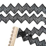 Кружево гипюр (плетёное) 45 мм, матовая нить, черный, 13.72 м