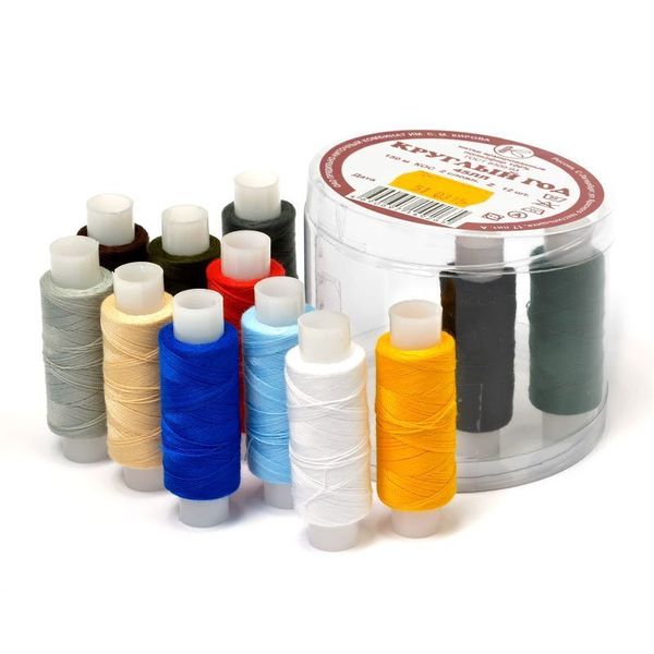 Швейные армированные нитки (набор) ПНК им.Кирова 45ЛЛ, 150 м / 12 кат., Круглый год, ассорти