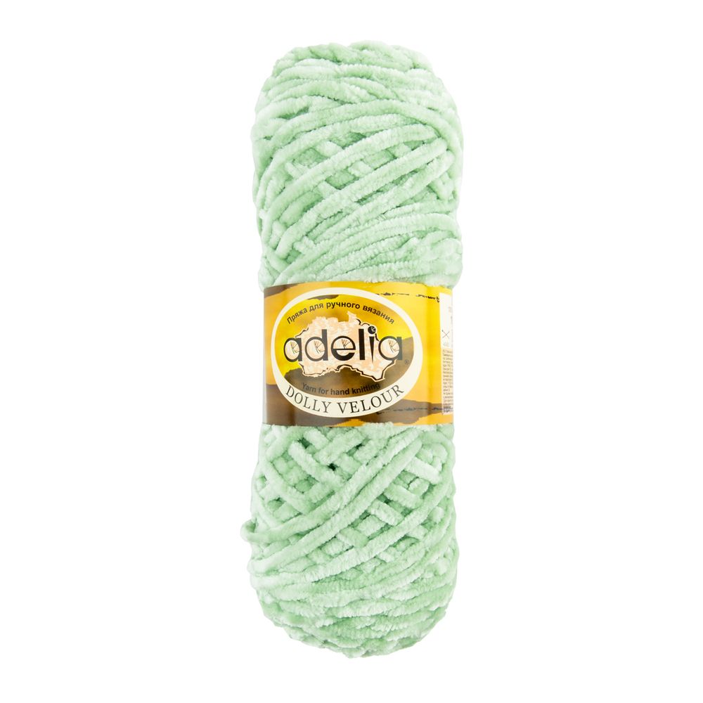 Пряжа Adelia Dolly Velour / уп.5 мот. по 100г, 93м, 43 салатовый