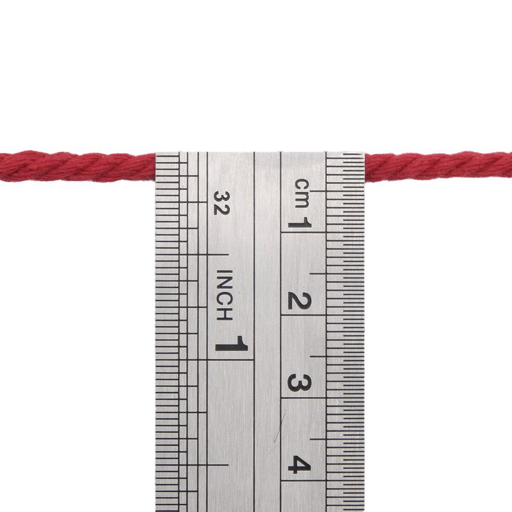 Шнур круглый х/б ⌀4.0 мм / 100 метров, (бобина) (красный)