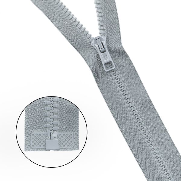 Молния трактор Arta Т6 (6 мм) 1 зам., разъем., 60 см, цв. 074 серый, уп.5 шт