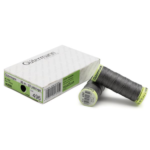 Нитки отделочные Gutermann Top Stitch, 30м, 496 серо-стальной, 5 катушек