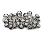 Пуговицы на ножке 28L (18мм), металл (Black/S черный с серебром), 36 шт, ME 645