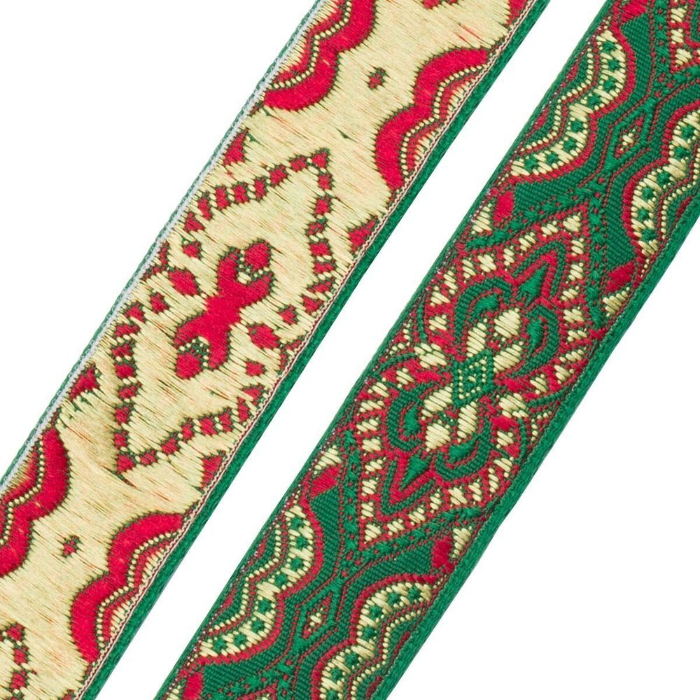 Лента (тесьма) жаккардовая 24.0 мм / 25±1 метров, рис. 9192, зеленый, С1852Г17