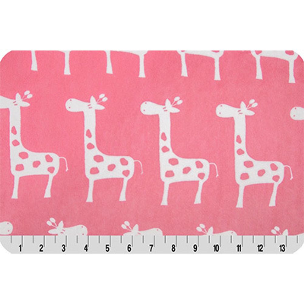 Плюш (ткань) Peppy Mockingbird Cuddle 440 г/м², 48х48 см, premier giraffa Paris pink/snow