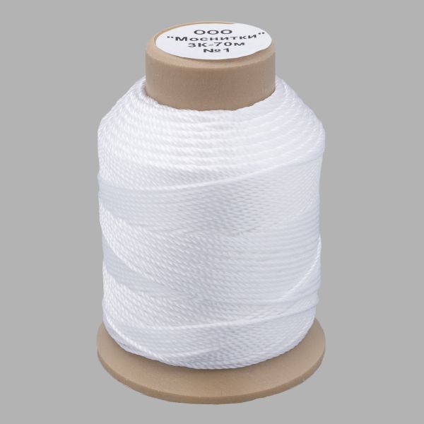 Нитки капроновые 3К 70м, 001 белый, 9 катушек