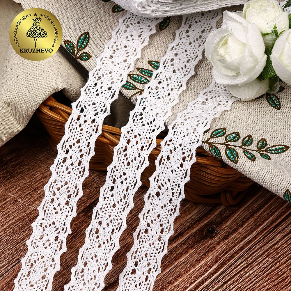 Кружево вязаное (тесьма) 20 мм / 182.8м, 6375 цв.02 белый, Kruzhevo