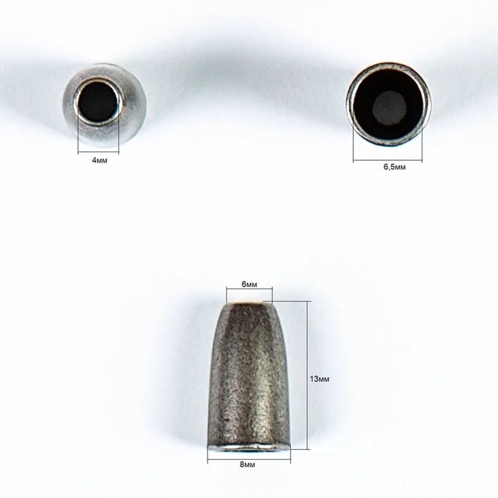 Наконечник для шнура металл колокол ⌀3,5/6,5 мм, 14х8 мм, мет. цв.т.серебро, 20 шт