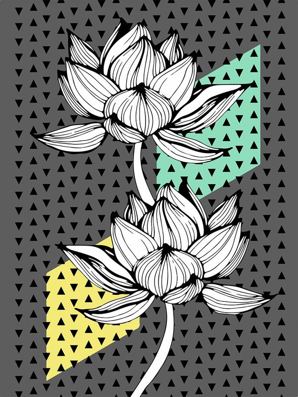 Холст для раскрашивания по номерам PNB/C3 №45, Цветок. Графика, 40х30 см