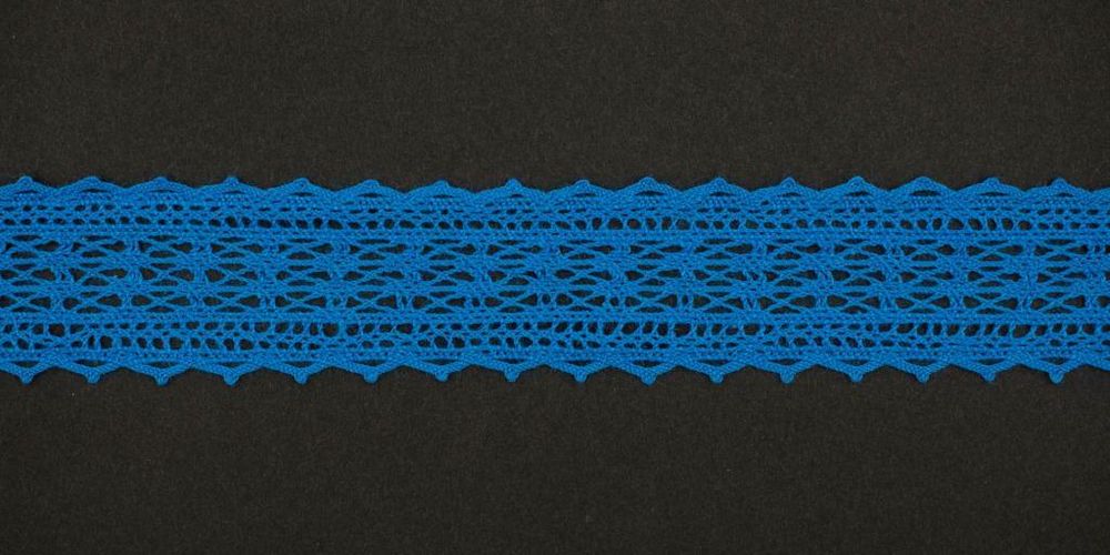 Кружево вязаное (тесьма) 21 мм, цв.голубой, Alfa, 25 метров, AF-379-050