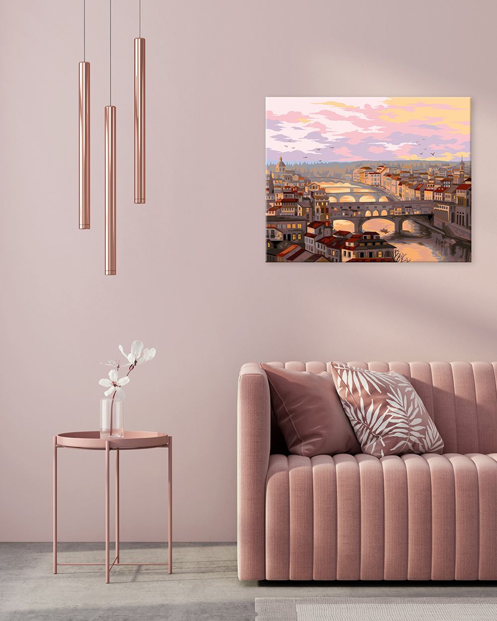 Картина по номерам Фрея, Рассвет над городом, 50х40 см