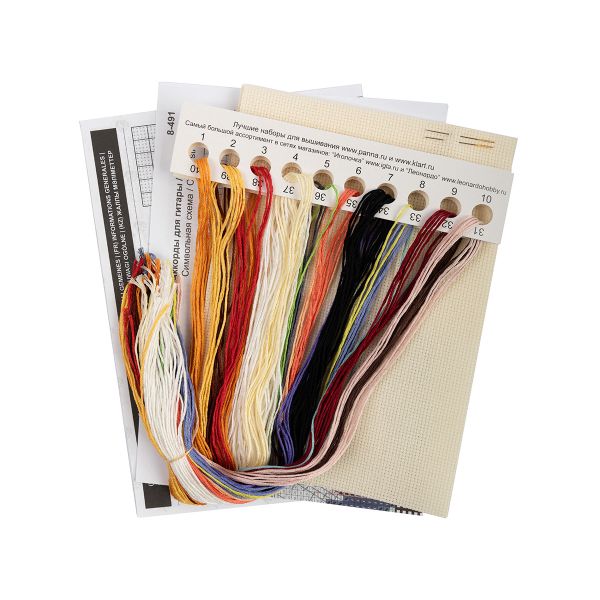 Набор для вышивания нитками Klart, Аккорды для гитары, 23.5х16.5 см