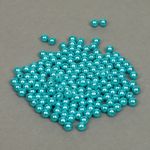 Бусины пластик (перламутр) ⌀6 мм, цв.099 яр.бирюзовый, уп.500г (4838 шт), Magic4Hobby