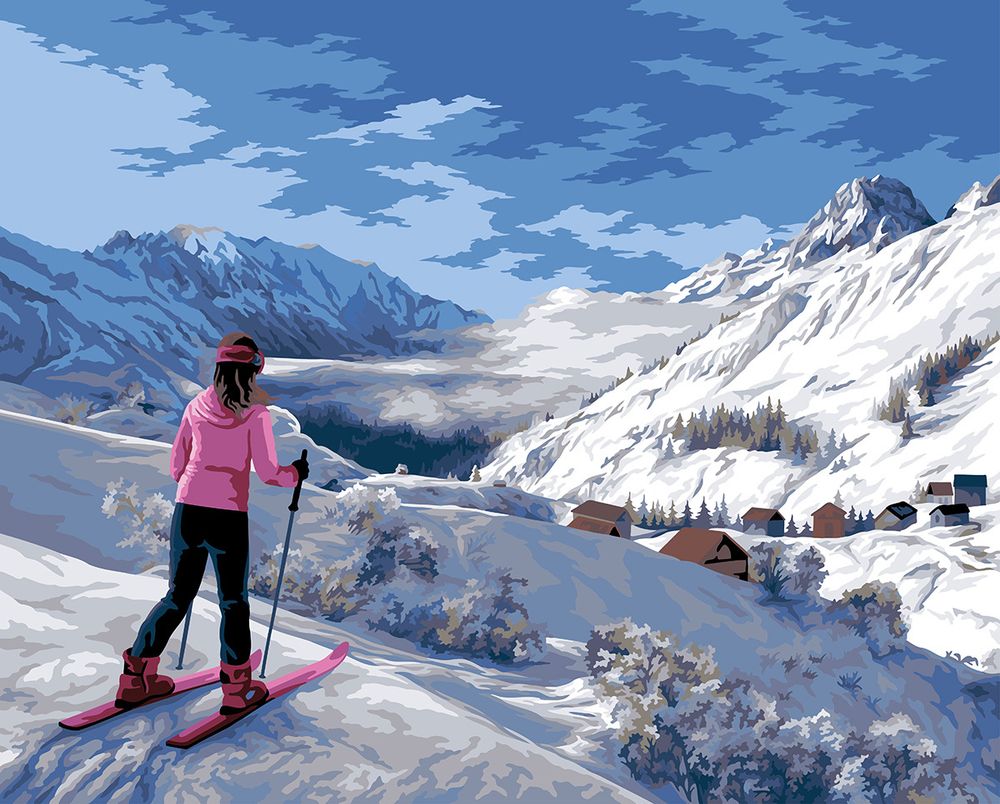 Картина по номерам Фрея PNB/PL-268, Лыжный склон, 50х40 см