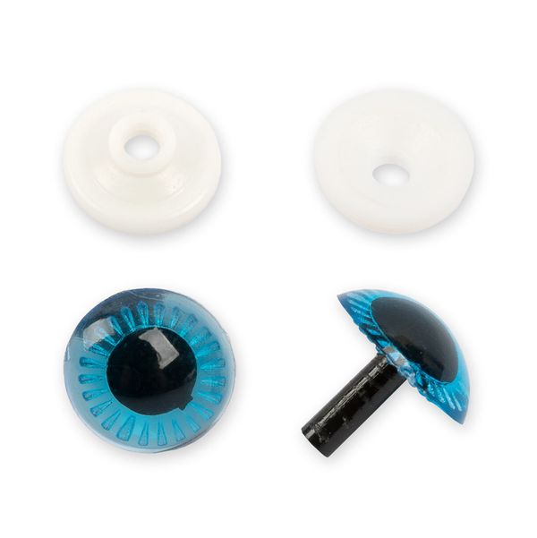 Глаза для кукол и игрушек пластиковые с фиксатором ⌀13 мм, 50 шт, синий, HobbyBe PGSL-13F