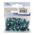 Бусины дерево бирюзовый микс, 6 мм, 118 шт, Glorex /TOS/