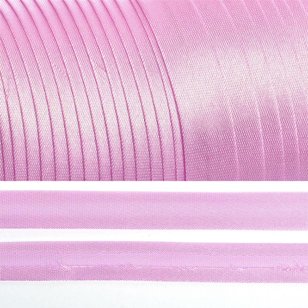 Косая бейка атласная 15 мм / 132±1 метра, BS, 597636, цв.F165 св.сиреневый