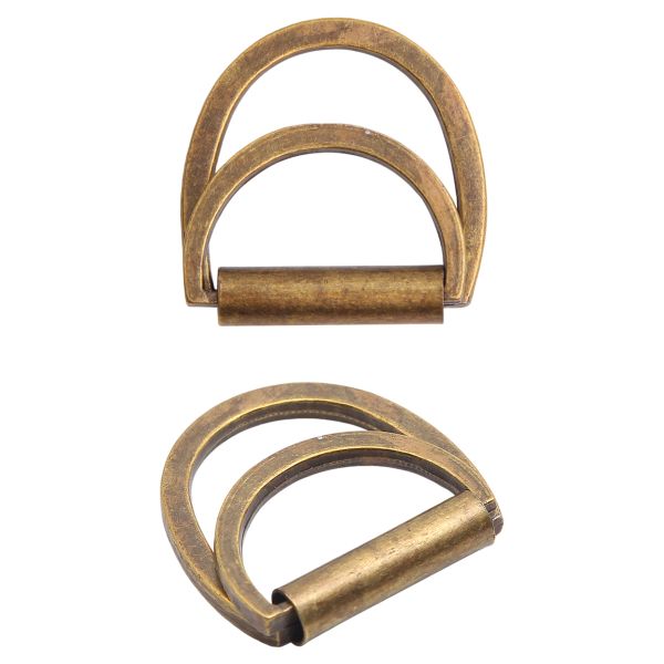 Полукольцо двойное металл внутр. 15 мм (внешн. 22х22 мм), 2 шт, металл, бронза, MT-1852
