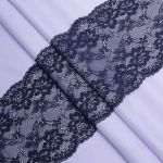 Кружево бельевое эластичное 180 мм / 3.4 метра, цвет темно-синий