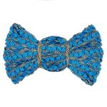 Тесьма отделочная 15 мм / 10 метров, вязаная, бирюза/золото, С884Г7