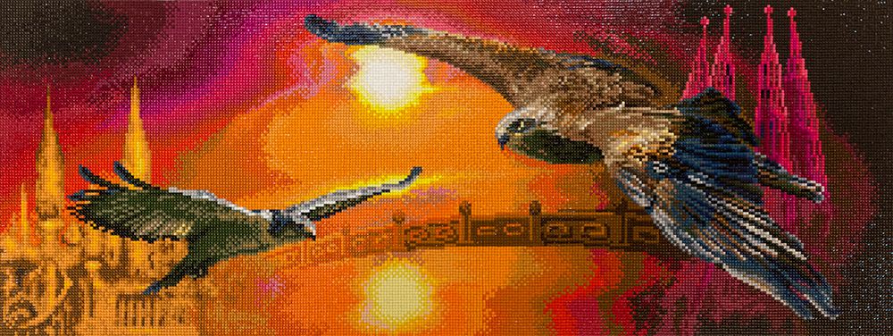 Алмазная (кристальная) мозаика Фрея, Парящие В небе, 27,4х71,3 см