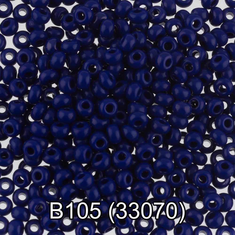 Бисер Gamma 10/0 (2.3 мм), 150 г (10х5 г), 1-й сорт B105 т.васильковый, 33070, круглый 2