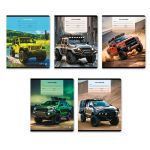 Тетрадь ученическая школьная, выборочный лак, A5 12 л. на скобе 65 г/м², белизна 100% 25 шт линия, 01442 Покорители бездорожья, Светоч Т179