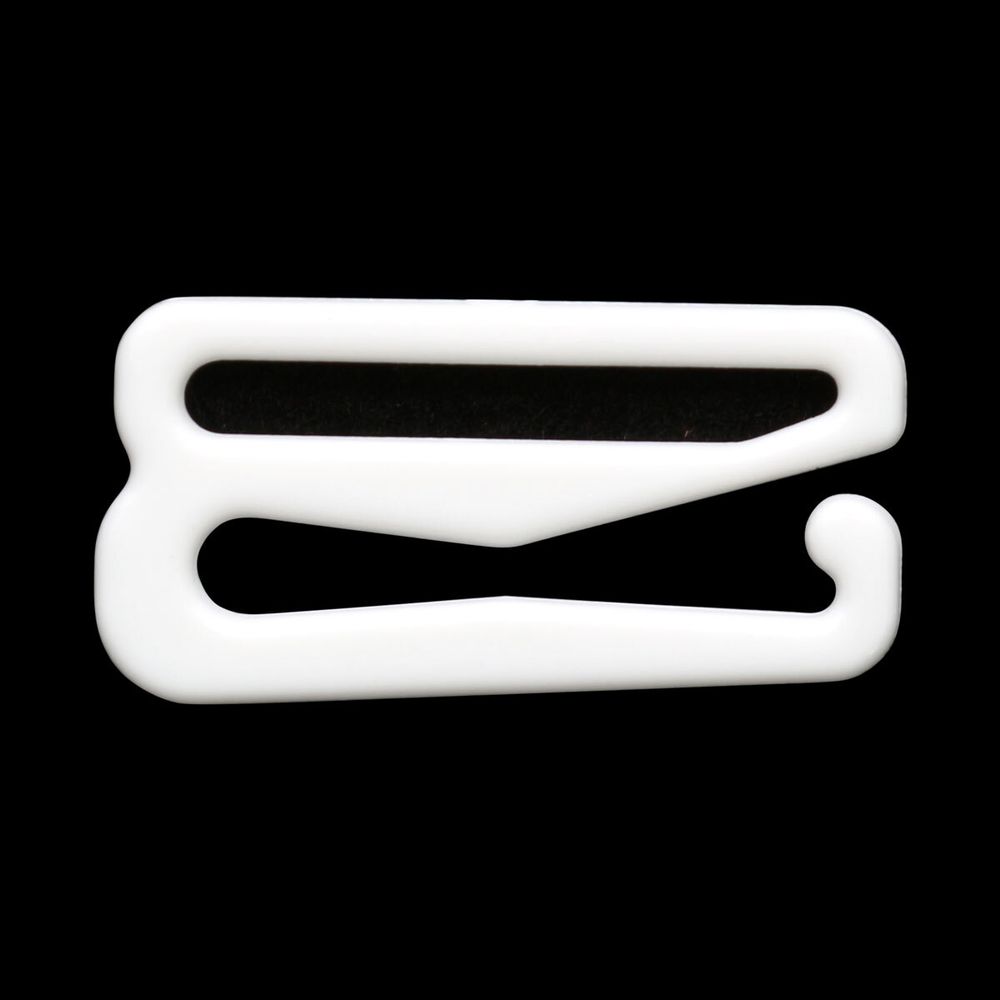 Крючки для бюстгальтера пластик 15.0 мм, 100 шт, белый, 7724206-1