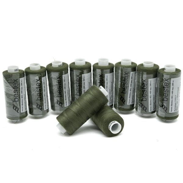 Нитки швейные бытовые Bestex 40/2, 365 м (400 ярд) / 10 кат., 151 темно-зеленый хаки