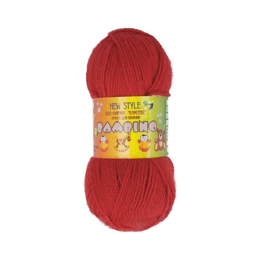 Пряжа Камтекс Бамбино / уп.10 мот. по 50 г, 150 м, цв.046 красный