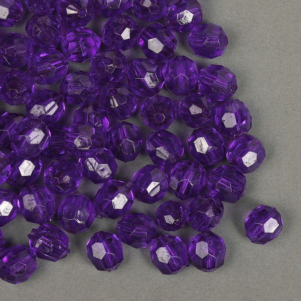 Бусины акрил ⌀10 мм, цв. 07 фиолетовый, 50 г, Magic4Hobby