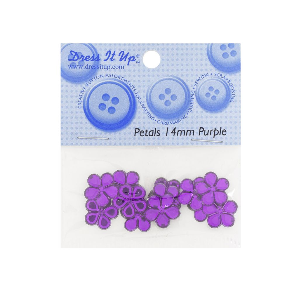 Кабошон декор подарков Цветы 14 мм, 15 шт, фиолетовый, Dress it up