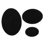 Набор заплаток пришивных из замши, овал 4х5,5см, 6х8,2см, 8х10,9см, с перфорацией, 3 шт (20 черный), 59404